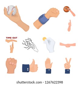 Vector design of animated and thumb sign. Set of animated and gesture stock symbol for web.