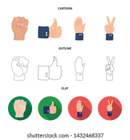 Vector design of animated and thumb sign. Collection of animated and gesture stock vector illustration.