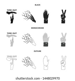 Vector design of animated and thumb sign. Set of animated and gesture vector icon for stock.