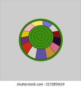 vector design animation of a typical hat of Kalimantan, Dayak tribe