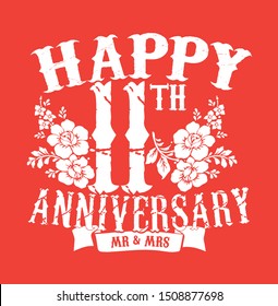Vector design of anniversary celebrations. Red background