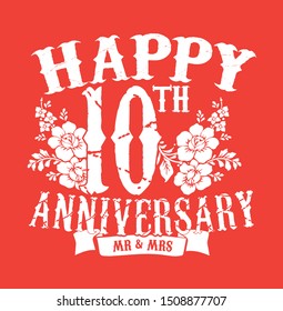 Vector design of anniversary celebrations. Red background