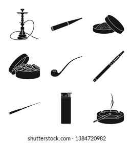 Vector design of anti and habit icon. Collection of anti and tobacco stock symbol for web.