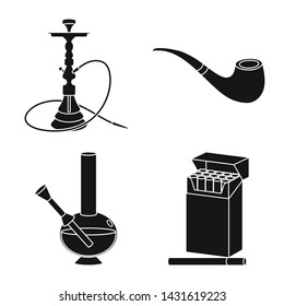 Vector design of anti and habit logo. Set of anti and tobacco stock symbol for web.