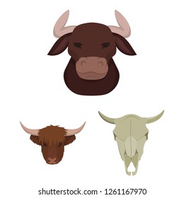 Vector design of antler and animal icon. Collection of antler and death vector icon for stock.