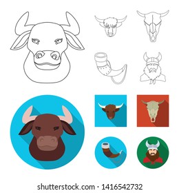 Vector design of antler and animal logo. Set of antler and death stock vector illustration.