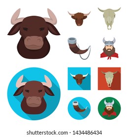 Vector design of antler and animal logo. Set of antler and death vector icon for stock.