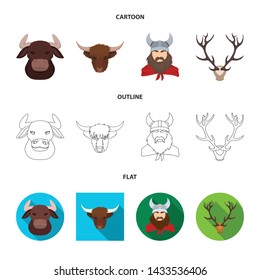 Vector design of antler and animal symbol. Collection of antler and death stock symbol for web.