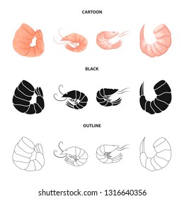 Vector design of appetizer and ocean icon. Set of appetizer and delicacy stock symbol for web.