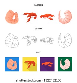 Vector design of appetizer and ocean icon. Set of appetizer and delicacy stock symbol for web.