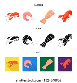 Vector design of appetizer and ocean icon. Set of appetizer and delicacy stock symbol for web.