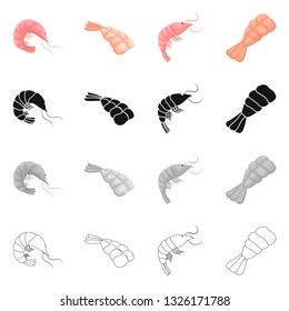 Vector design of appetizer and ocean icon. Collection of appetizer and delicacy stock vector illustration.