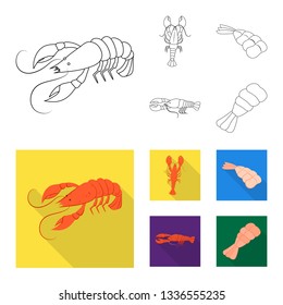 Vector design of appetizer and ocean icon. Collection of appetizer and delicacy stock symbol for web.