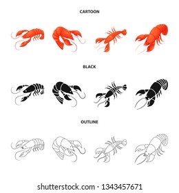 Vector design of appetizer and ocean icon. Set of appetizer and delicacy stock symbol for web.