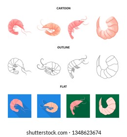 Vector design of appetizer and ocean icon. Collection of appetizer and delicacy stock symbol for web.