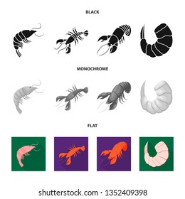 Vector design of appetizer and ocean icon. Set of appetizer and delicacy stock vector illustration.