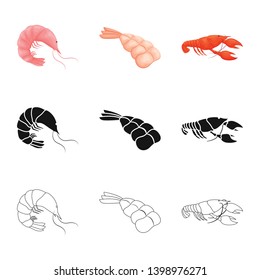 Vector design of appetizer and ocean icon. Set of appetizer and delicacy stock vector illustration.