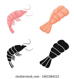Vector design of appetizer and ocean icon. Collection of appetizer and delicacy stock symbol for web.