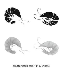 Vector design of appetizer and ocean icon. Collection of appetizer and delicacy stock vector illustration.