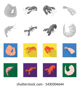 Vector design of appetizer and ocean icon. Set of appetizer and delicacy vector icon for stock.