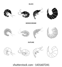 Vector design of appetizer and ocean icon. Set of appetizer and delicacy stock symbol for web.