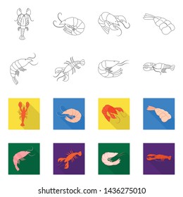 Vector design of appetizer and ocean icon. Set of appetizer and delicacy vector icon for stock.