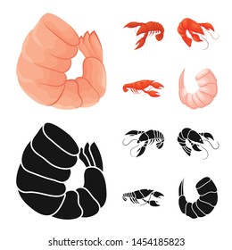 Vector design of appetizer and ocean icon. Set of appetizer and delicacy stock vector illustration.