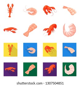 Vector design of appetizer and ocean logo. Collection of appetizer and delicacy vector icon for stock.