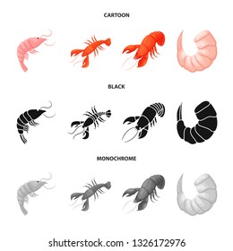 Vector design of appetizer and ocean logo. Set of appetizer and delicacy vector icon for stock.