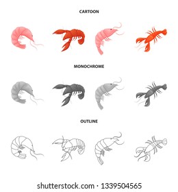 Vector design of appetizer and ocean logo. Collection of appetizer and delicacy stock symbol for web.