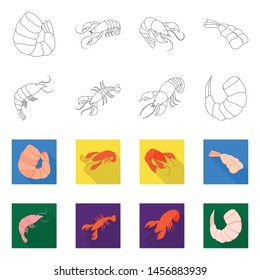 Vector design of appetizer and ocean logo. Collection of appetizer and delicacy stock symbol for web.