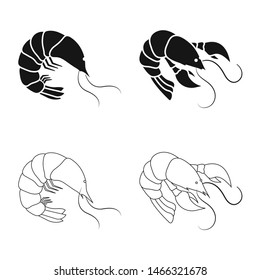 Vector design of appetizer and ocean logo. Collection of appetizer and delicacy stock vector illustration.
