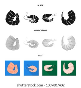 Vector design of appetizer and ocean sign. Set of appetizer and delicacy vector icon for stock.