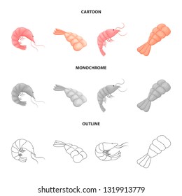 Vector design of appetizer and ocean sign. Set of appetizer and delicacy stock vector illustration.