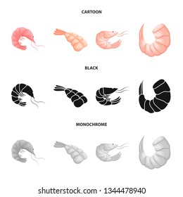 Vector design of appetizer and ocean sign. Set of appetizer and delicacy vector icon for stock.