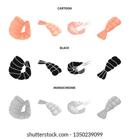 Vector design of appetizer and ocean sign. Collection of appetizer and delicacy vector icon for stock.