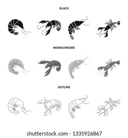 Vector design of appetizer and ocean symbol. Set of appetizer and delicacy vector icon for stock.