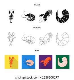 Vector design of appetizer and ocean symbol. Set of appetizer and delicacy stock vector illustration.