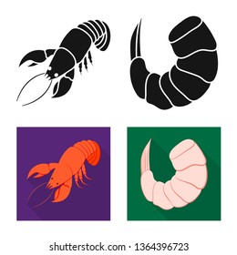 Vector design of appetizer and ocean symbol. Set of appetizer and delicacy stock vector illustration.