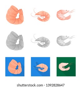 Vector design of appetizer and ocean symbol. Collection of appetizer and delicacy stock vector illustration.