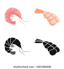 Vector design of appetizer and ocean symbol. Set of appetizer and delicacy stock symbol for web.