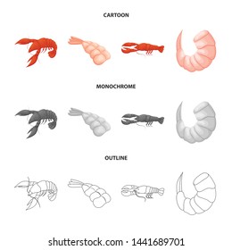 Vector design of appetizer and ocean symbol. Collection of appetizer and delicacy stock vector illustration.
