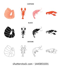 Vector design of appetizer and ocean symbol. Set of appetizer and delicacy vector icon for stock.