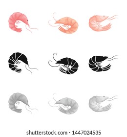 Vector design of appetizer and ocean symbol. Set of appetizer and delicacy stock vector illustration.