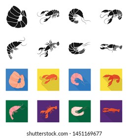 Vector design of appetizer and ocean symbol. Collection of appetizer and delicacy stock vector illustration.