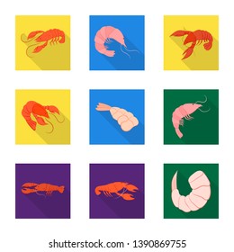 Vector design of appetizer and seafood logo. Collection of appetizer and ocean vector icon for stock.