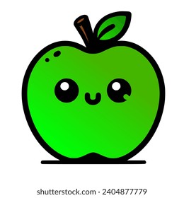 Vector design of an apple, green