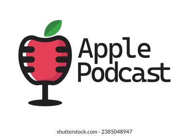 vector design apple podcast logo on white background