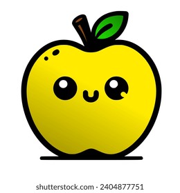Vector design of an apple, yellow 