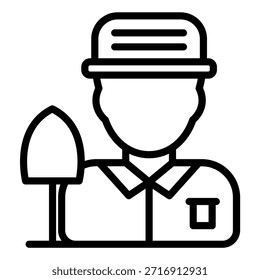 Estilo de Ícone Masculino do Arqueólogo de Design de Vetor